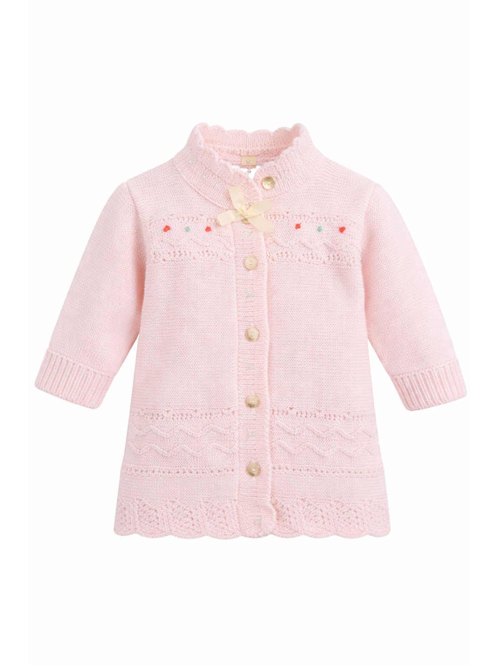 Vintage Heidi Pink Baby Sweater Cottagecore Knit Retro Doll Infant 6-12M